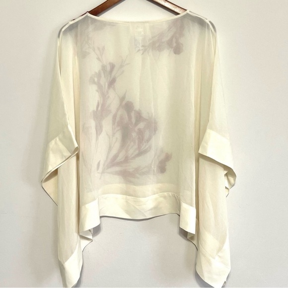 MarlaWynne | Chicos | Chiffon Dusty Pink | Lace Poncho | Size XS - Picture 2 of 7